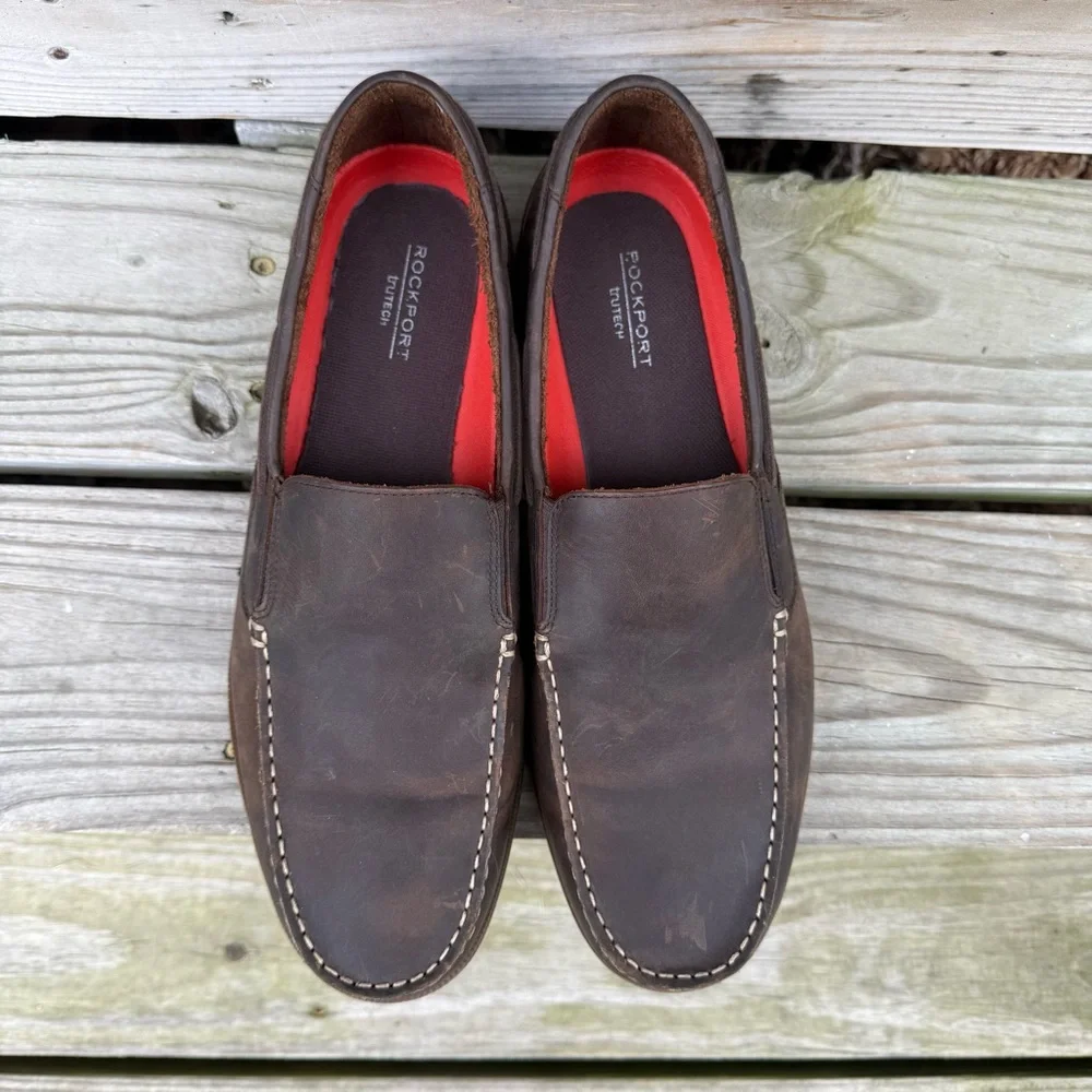 Rockport Southport Venetian Leather Loafer Oat Brown Mens 13 Java Rubber Sole